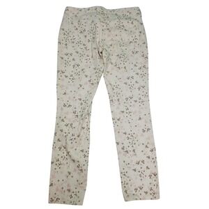 Gap Always Skinny Pink Floral Sateen Pants Womens Size 12R Mid Rise 466241-06